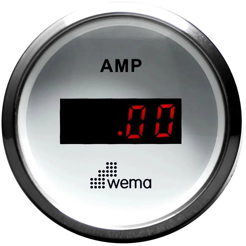 AMPERMETRE ŞÖNTLÜ 52 mm KROM/BEYAZ WEMA