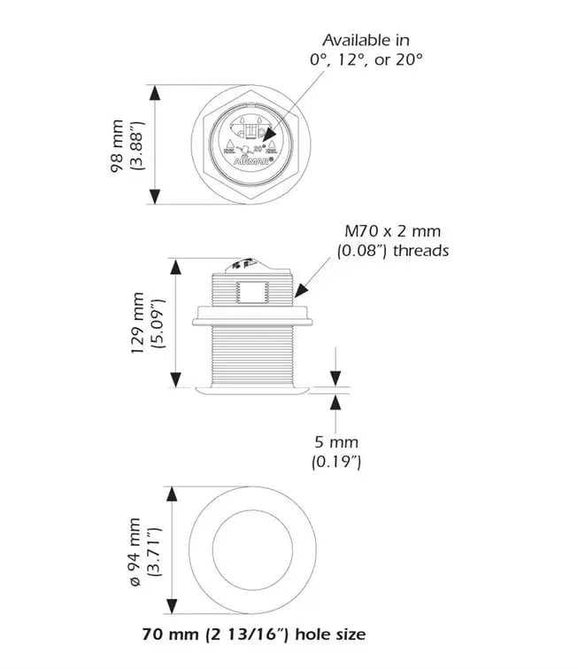 Airmar SS75M Chirp Ayna 12° 80-130Khz 600W Airmar