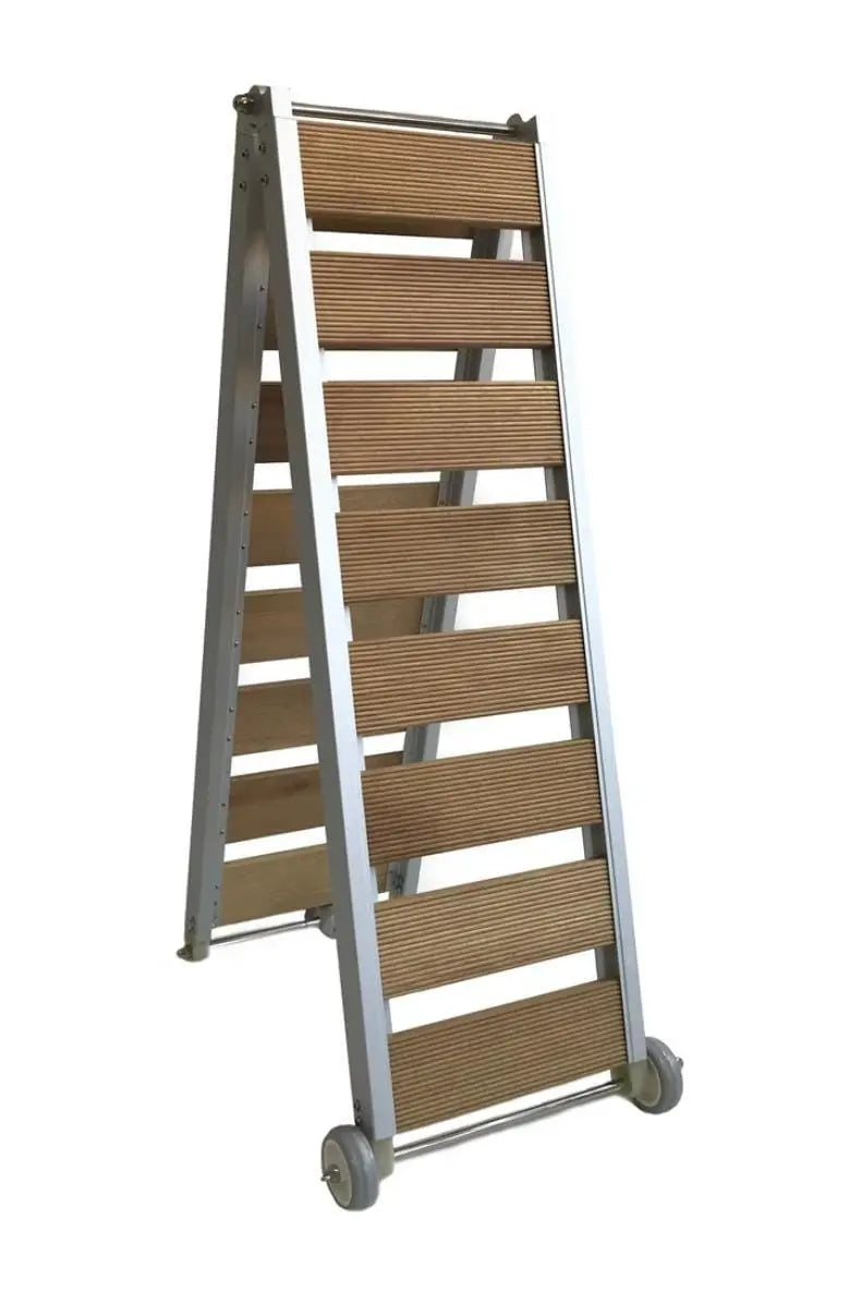 Alüminyum Pasarella Katlanır 35x235 cm Sıralı Teak Ağırlık: 11 kg -Taşıma Kapasitesi:150 kg Mas Mare