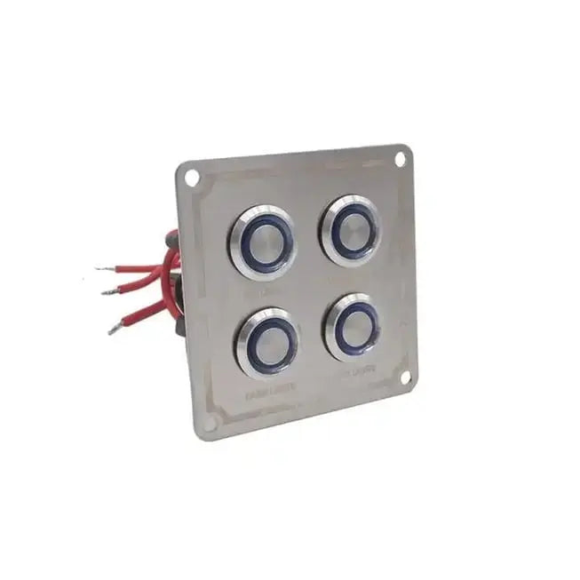 Krom 4'lü Switch Panel Sigortalı Mavi Işıklı Bfy
