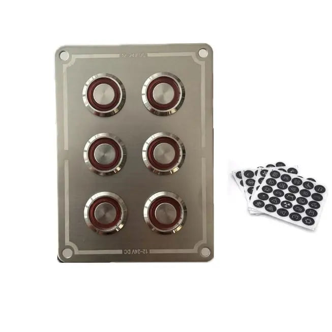 Krom 6'lı Switch Panel Sigortalı Kırmızı Işıklı Bfy