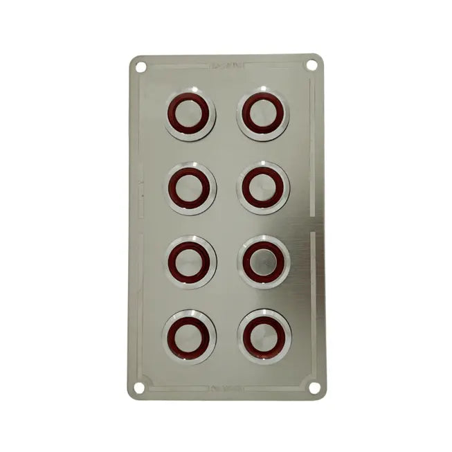 Krom 8'li Switch Panel Sigortalı Kırmızı Işıklı Bfy