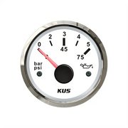 Kus Yağ Göstergesi 5 Bar Beyaz 12-24V Çap:52 mm Kus