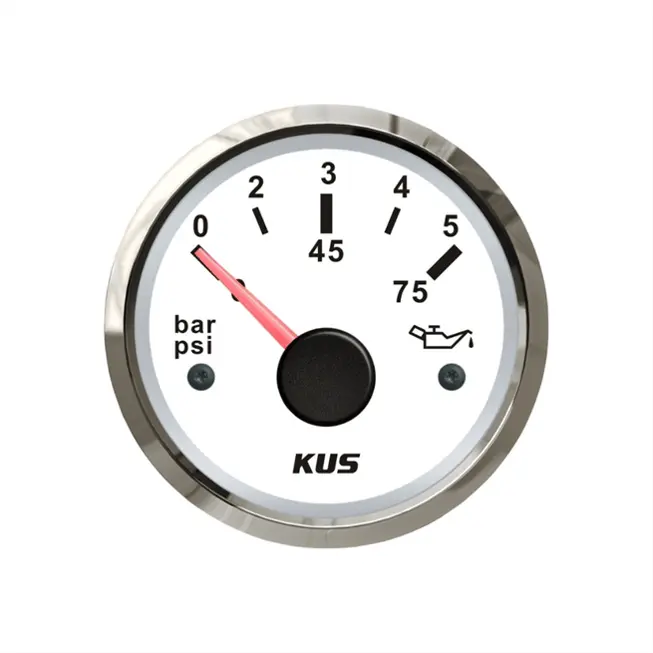 Kus Yağ Göstergesi 5 Bar Beyaz 12-24V Çap:52 mm Kus