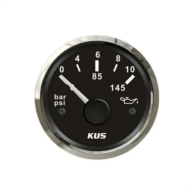 Kus Yağ Göstergesi Siyah 0-10 Bar 12-24V 52 mm Kus