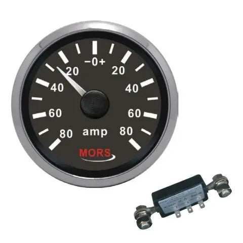 MORS Ampermetre 12-24V Siyah (Şönt Dahil) Mors