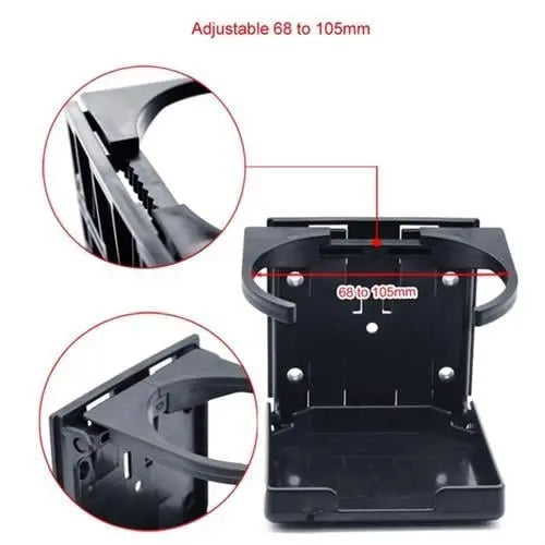 Plastik Katlanır Bardaklık, Ayarlanabilir Siyah Marintech