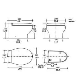 Silence Plus Short 2G Elektrikli Tuvalet 24V Yavaş Kapanır Kapak Taharet Musluklu TECMA