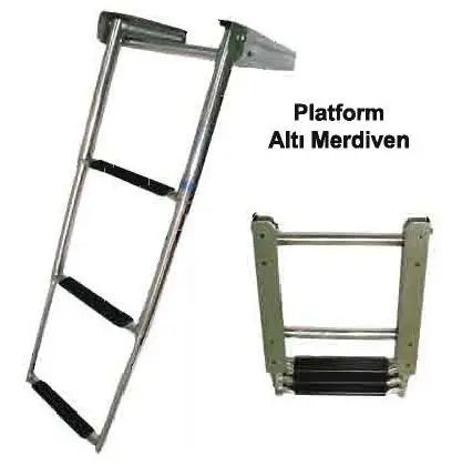 Teleskopik Merdiven 3’lü Platform Altı (Kızaklı) 30x85 cm Marine Town