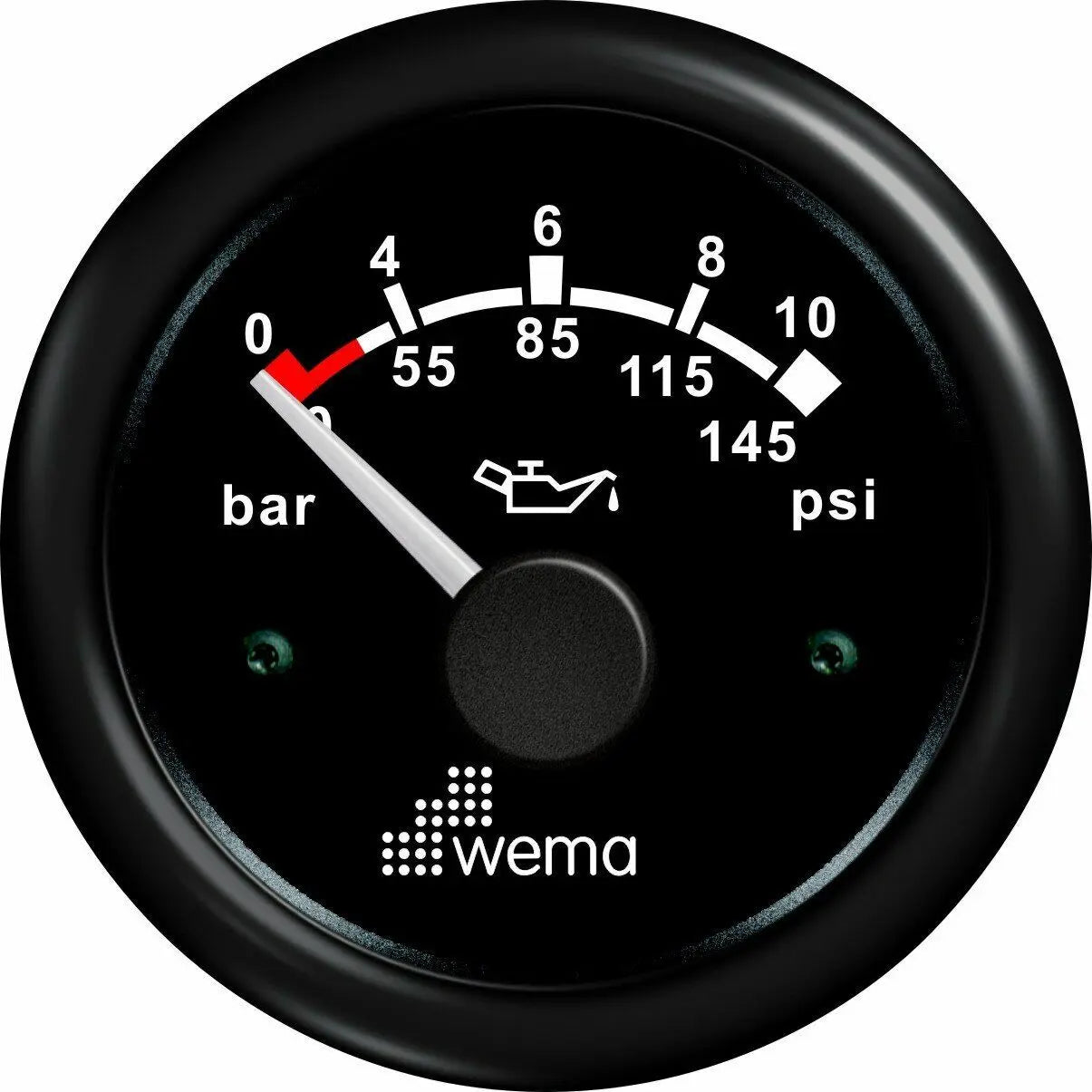 YAĞ BASINÇ GÖSTERGESİ 10 BAR 52 mm SİYAH/SİYAH WEMA