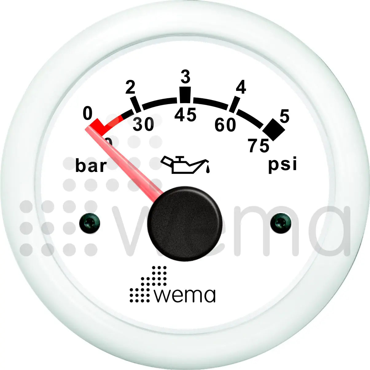 YAĞ BASINÇ GÖSTERGESİ 5 BAR 52 mm BEYAZ/BEYAZ WEMA
