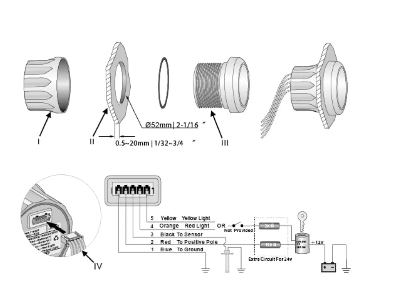 YAĞ BASINÇ GÖSTERGESİ 5 BAR 52 mm BEYAZ/BEYAZ WEMA