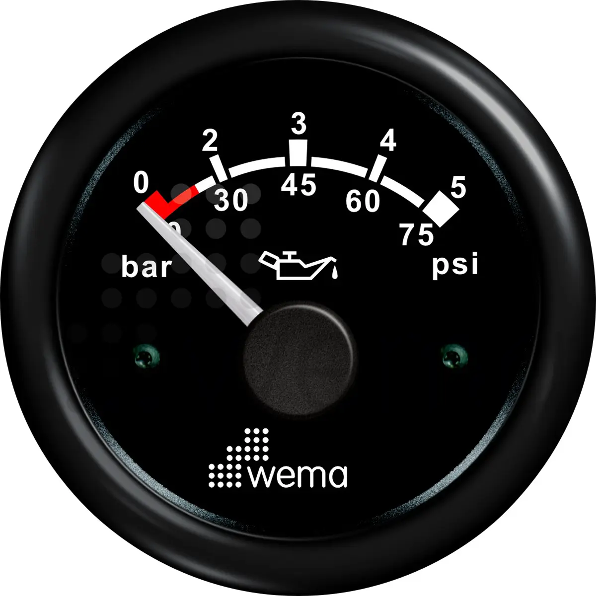 YAĞ BASINÇ GÖSTERGESİ 5 BAR 52 mm SİYAH/SİYAH WEMA