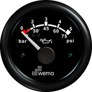YAĞ BASINÇ GÖSTERGESİ 5 BAR 52 mm SİYAH/SİYAH WEMA