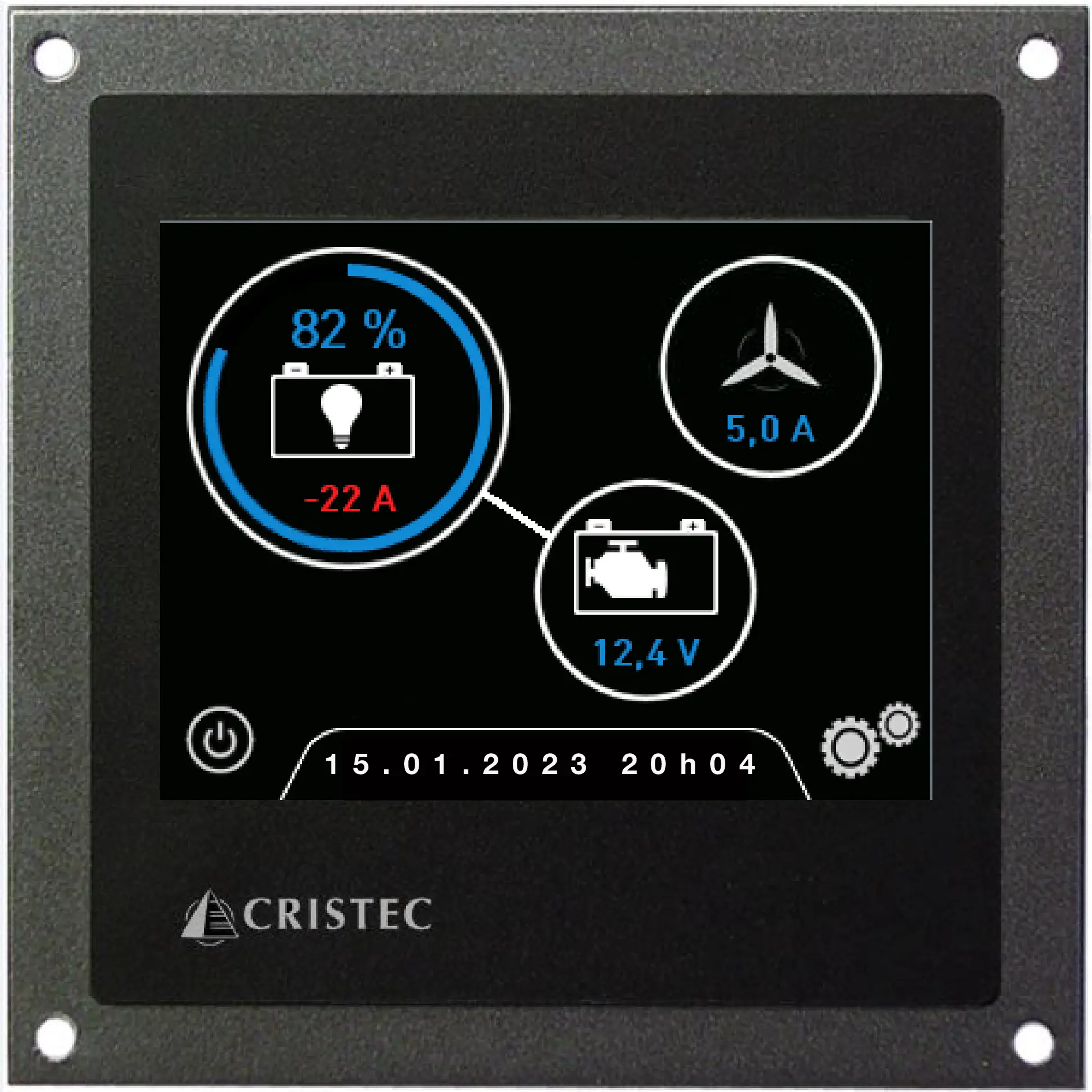 3.5'' DOKUNMATİK AKÜ MONİTÖRÜ CRISTEC