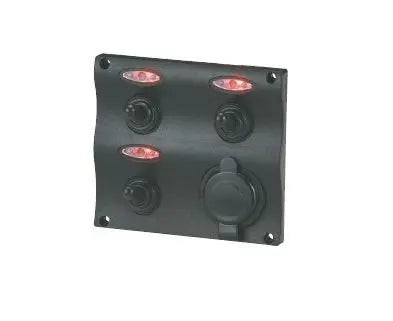 3’lü Switch Panel Çakmak Soketli 95x105 mm Mas Mare