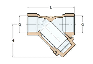 45° Y FİLTRE 1.1/2'' PİRİNÇ GUIDI