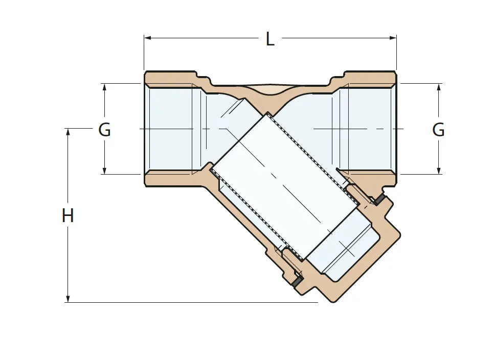 45° Y FİLTRE 3/4'' PİRİNÇ GUIDI