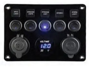 4’lü Switch Panel - B.S Otomatik Sigortalı ve Işıklı Ölçüler: 90 mm x 130 mm Mas Mare