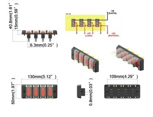 4'lü Switch Panel - Su Geçirmez Kapaklı Relaxn Marine