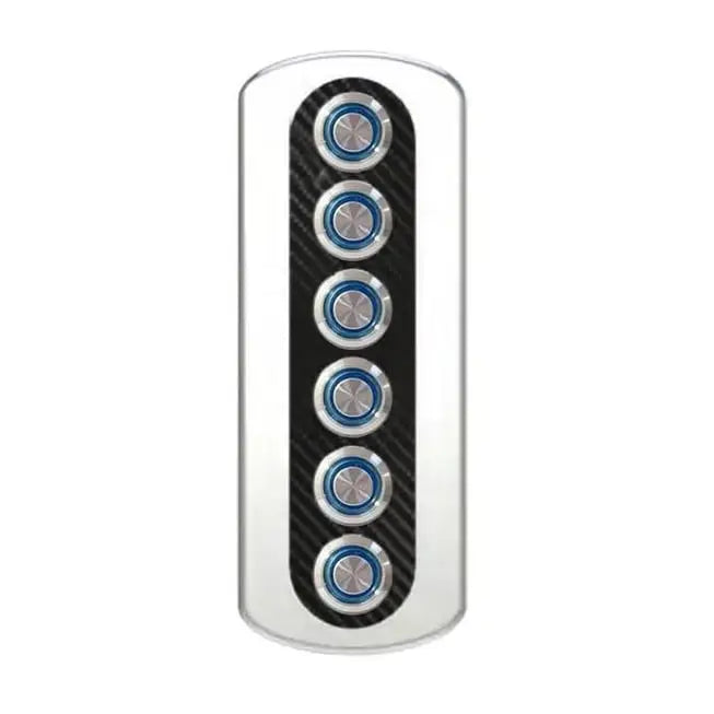 6'lı Krom Switch Panel Sigortalı 52x182 mm Relaxn Marine