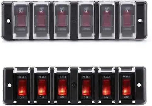 6'lı Switch Panel - Su Geçirmez Kapaklı Relaxn Marine