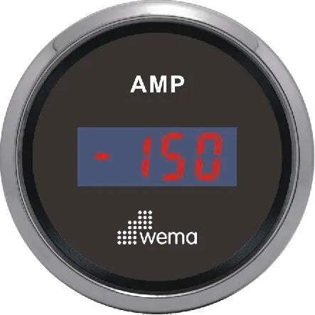 AMPERMETRE ŞÖNTLÜ 52 mm KROM/SİYAH WEMA