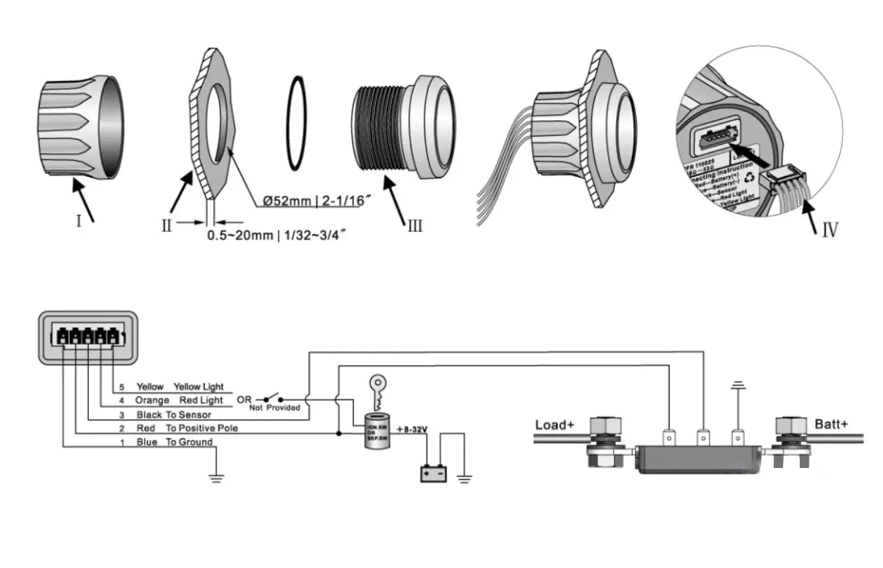 AMPERMETRE ŞÖNTLÜ 52 mm KROM/SİYAH WEMA