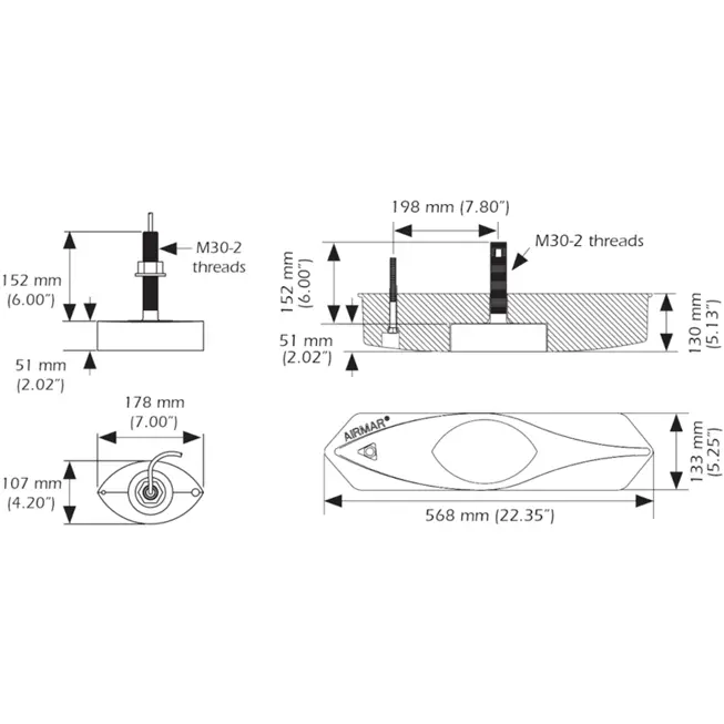 Airmar B285M Chirp Ayna 85-135Khz 1Kw Airmar