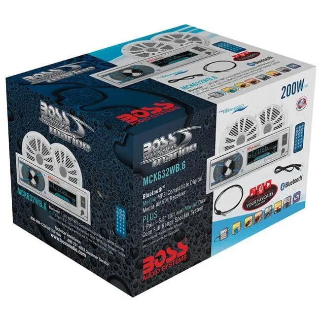 BOSS Audio Systems MCK632WB.6 USB, AUX Girişli Bluetoothlu Hoparlörlü Marin Teyp Seti BOSS Audio