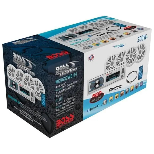BOSS Audio Systems MCK632WB.64 USB, AUX Girişli Bluetoothlu Hoparlörlü Marin Teyp Seti BOSS Audio