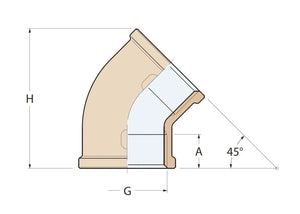 BRONZ 45° DİŞİ-DİŞİ KUYRUKLU DİRSEK 1/2'' GUIDI