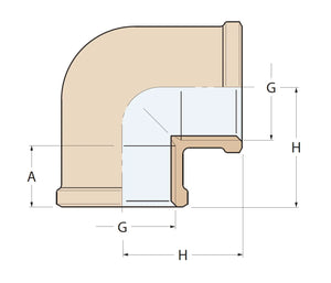 BRONZ 90° DİŞİ-DİŞİ DİRSEK 3/4'' GUIDI