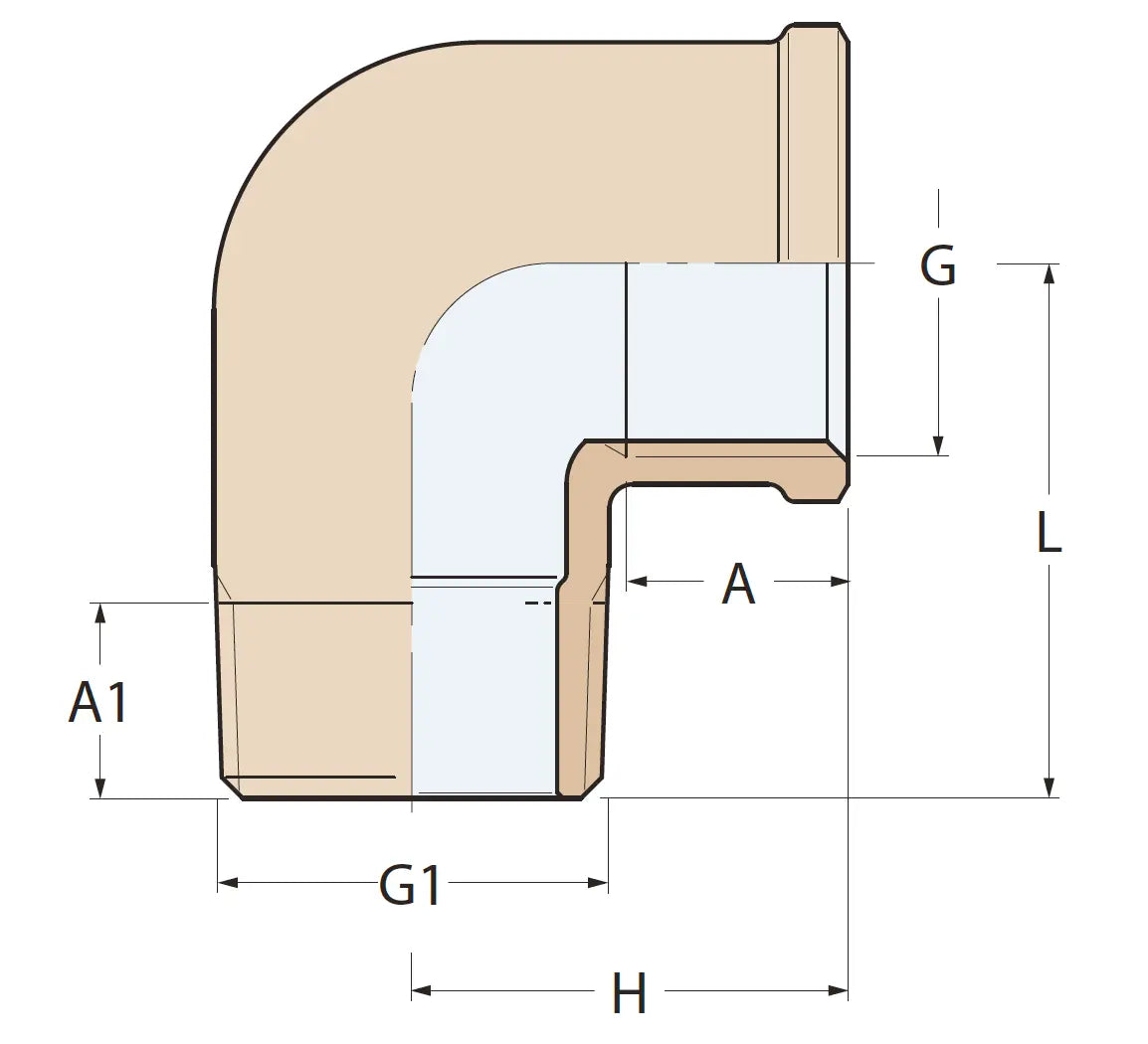 BRONZ 90° ERKEK-DİŞİ KUYRUKLU DİRSEK 1/2' GUIDI