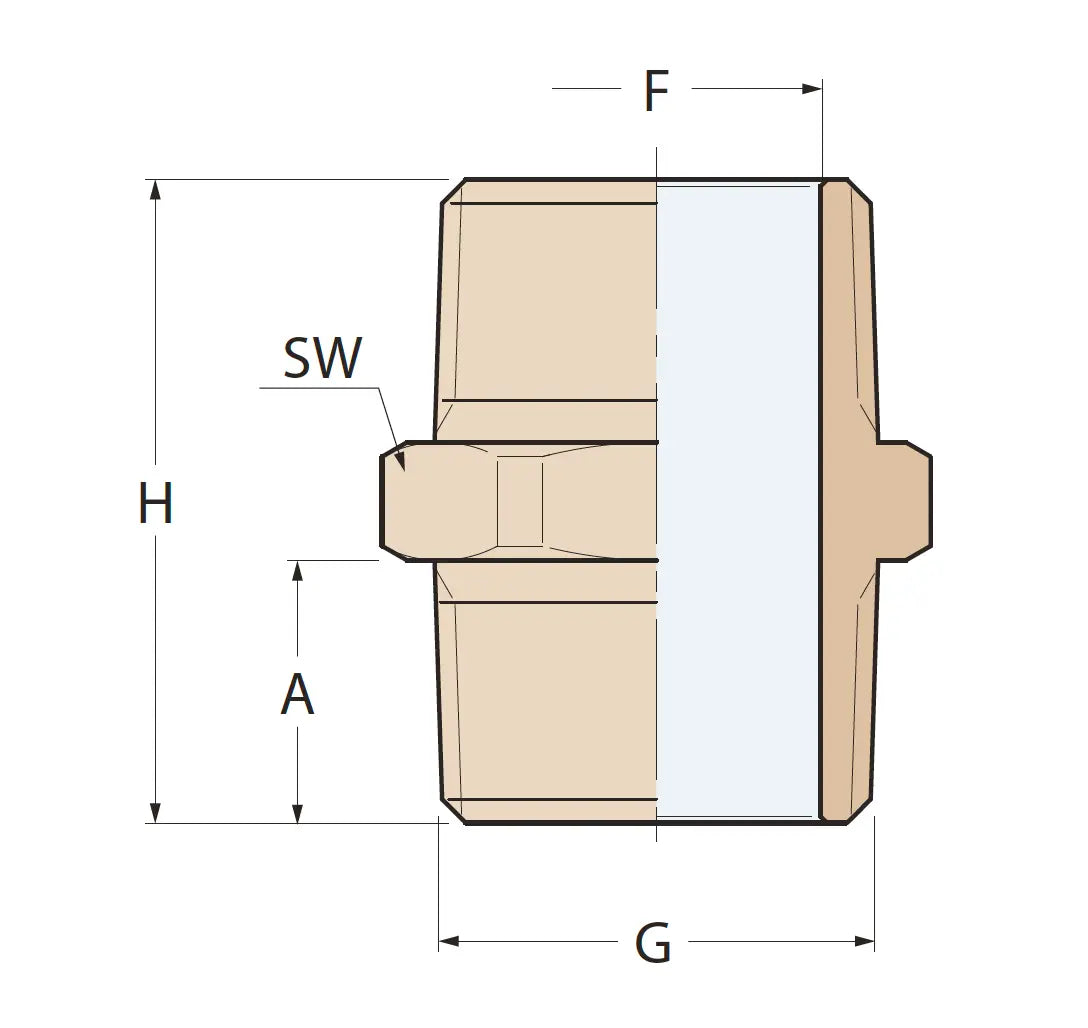 BRONZ NİPEL 1/2'' GUIDI