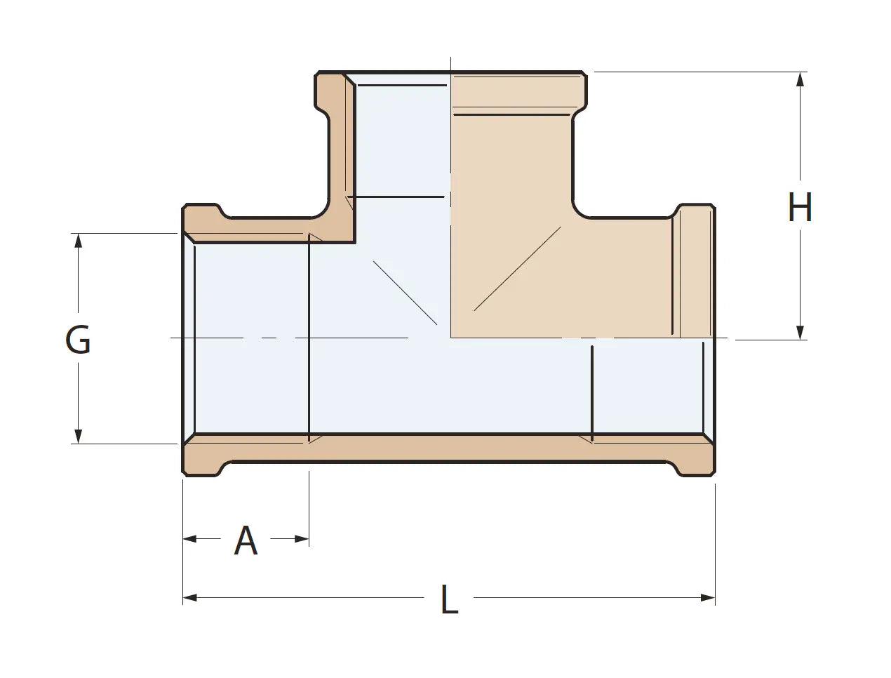 BRONZ T BAĞLANTI 1''1/4 GUIDI