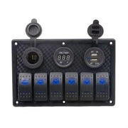 Bfy Switch Panel 6'lı +Usb+Plastik Çakmaklık+ Voltmetre Bfy