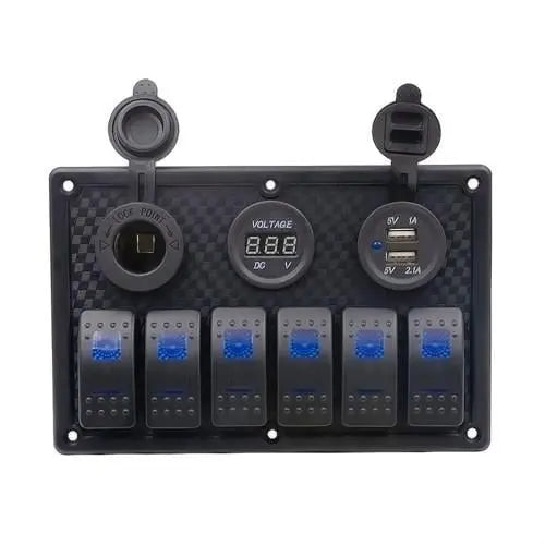 Bfy Switch Panel 6'lı +Usb+Plastik Çakmaklık+ Voltmetre Bfy