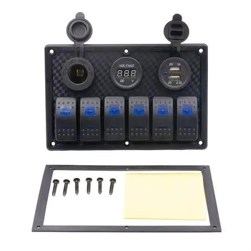 Bfy Switch Panel 6'lı +Usb+Plastik Çakmaklık+ Voltmetre Bfy
