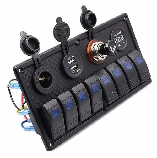 Bfy Switch Panel 8'li +Usb+Plastik Çakmaklık+ Çakmak+ Voltmetre Bfy