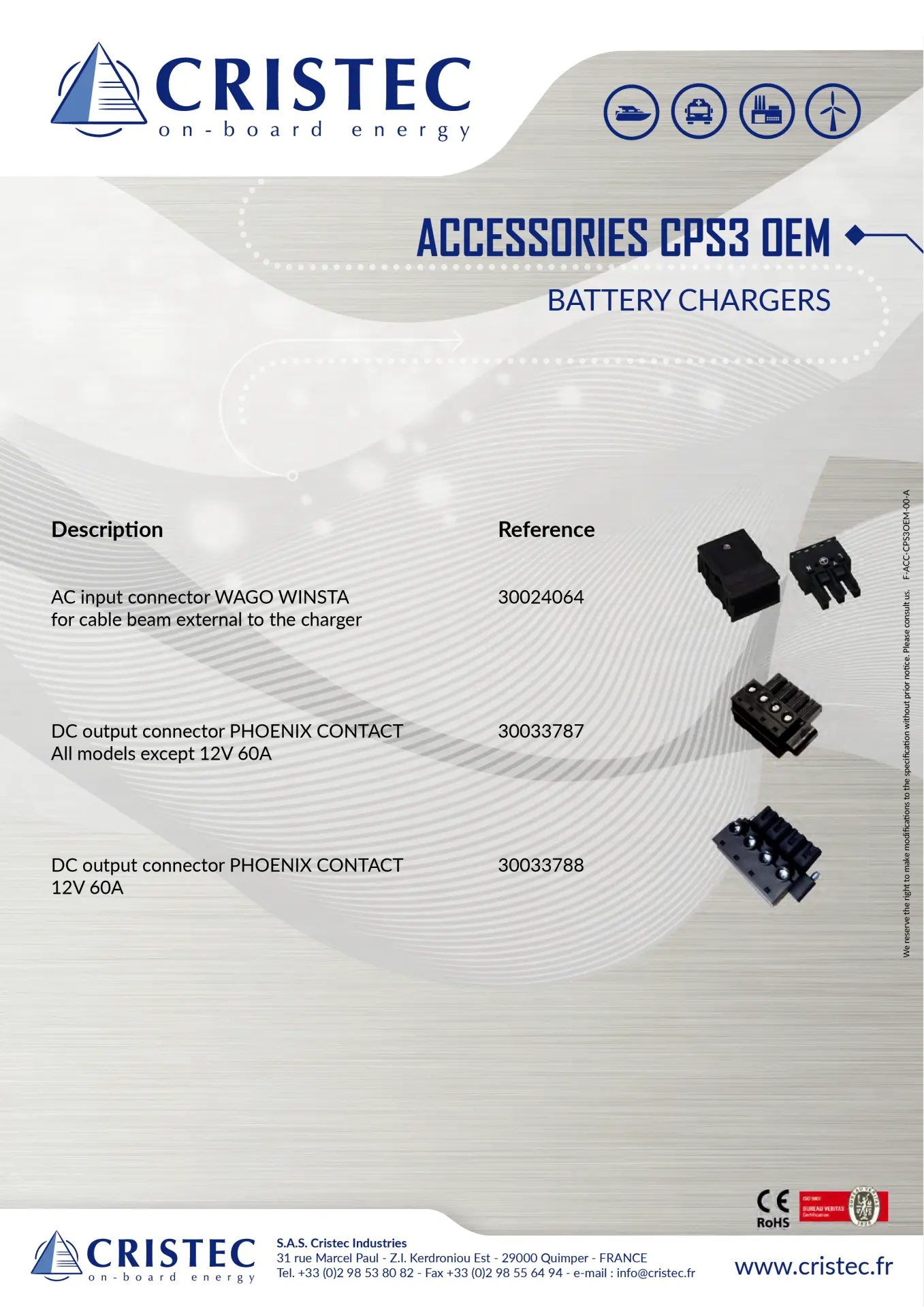 DC Soket (12V 60A Cihazlar) CRISTEC