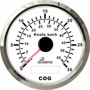 HIZ GÖSTERGESİ GPS BAĞLANTILI 30 KNOTS 85 mm KROM/BEYAZ WEMA