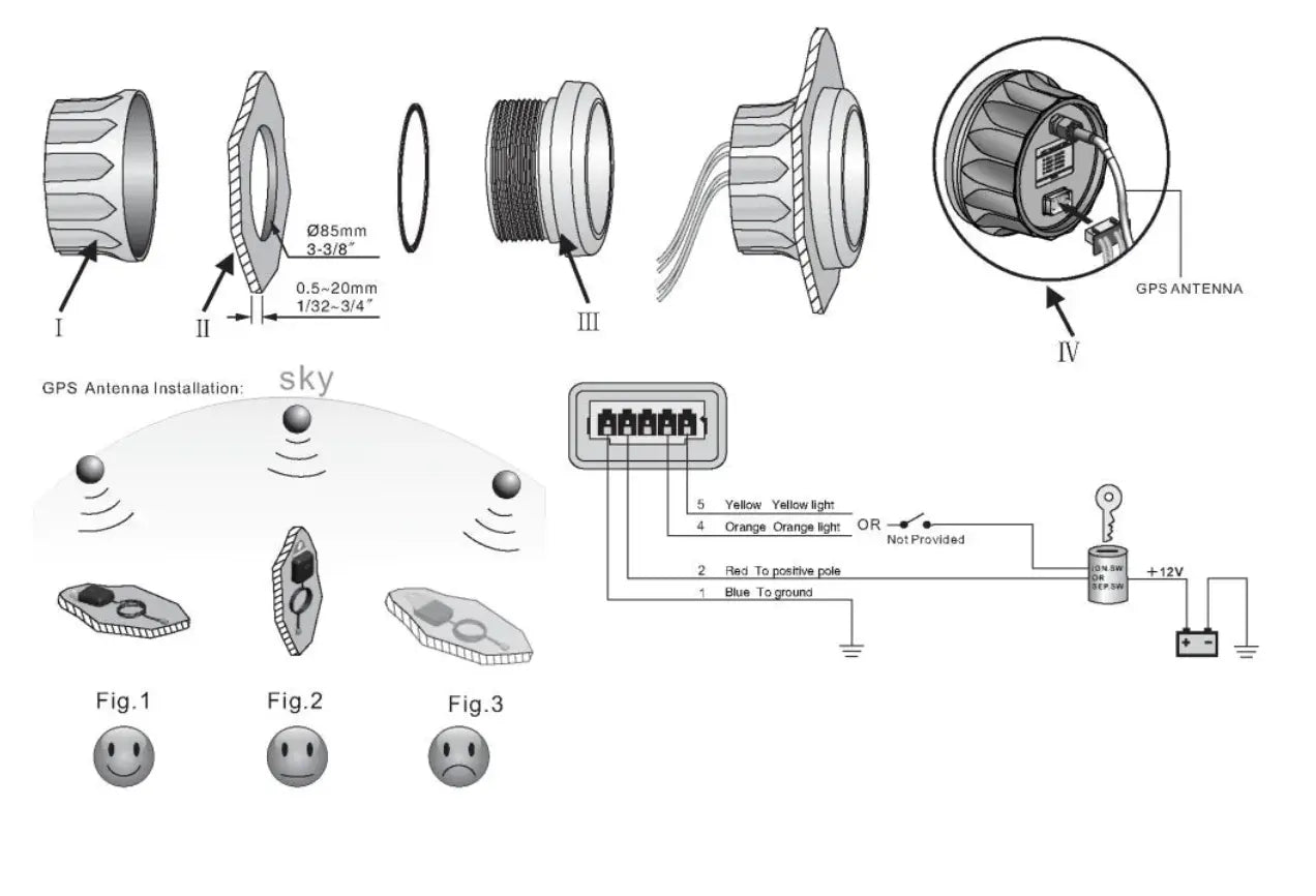 HIZ GÖSTERGESİ GPS BAĞLANTILI 30 KNOTS 85 mm KROM/BEYAZ WEMA