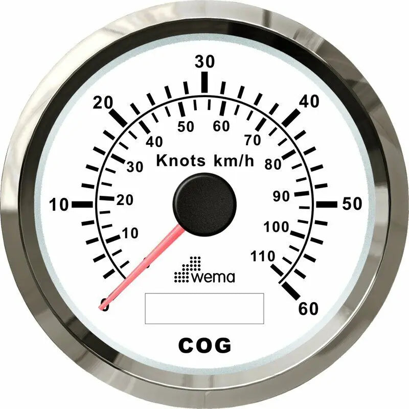HIZ GÖSTERGESİ GPS BAĞLANTILI 60 KNOTS 85 mm KROM/BEYAZ WEMA