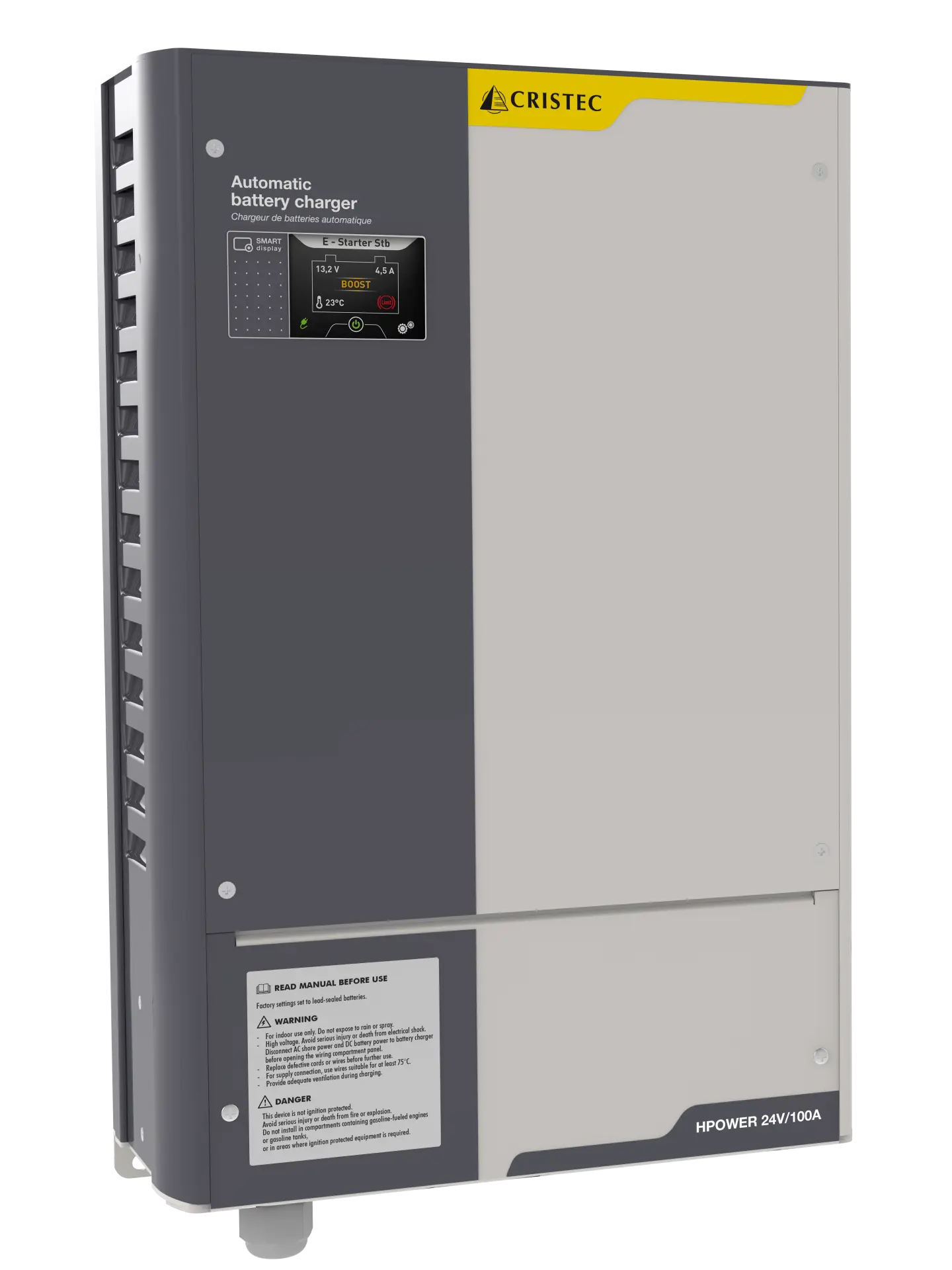 HPower Akü Şarj Cihazı 24V 100A – 3 Çıkışlı, Fanlı, DNV-GL Sertifikalı CRISTEC