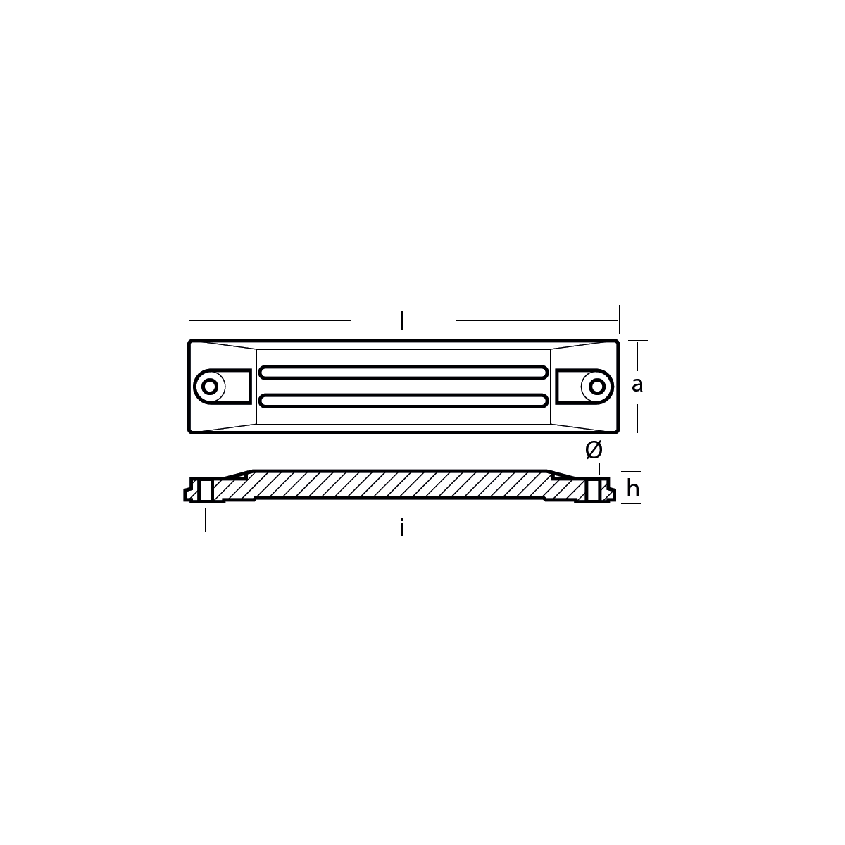 Honda large bar anode for stern bracket - Anodo per supporto motore Honda TECNOSEAL