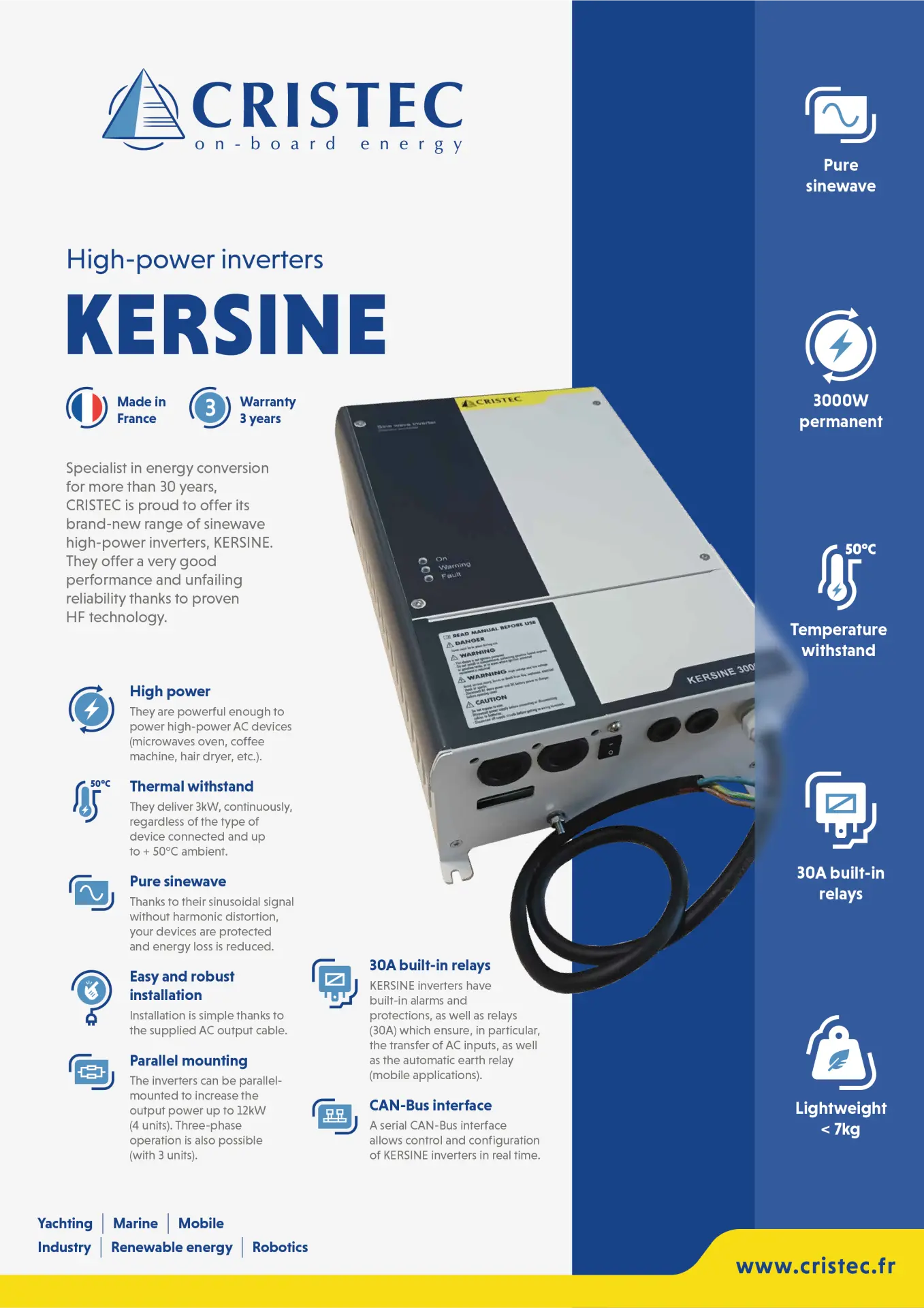 İnvertör 24V/3000VA CRISTEC