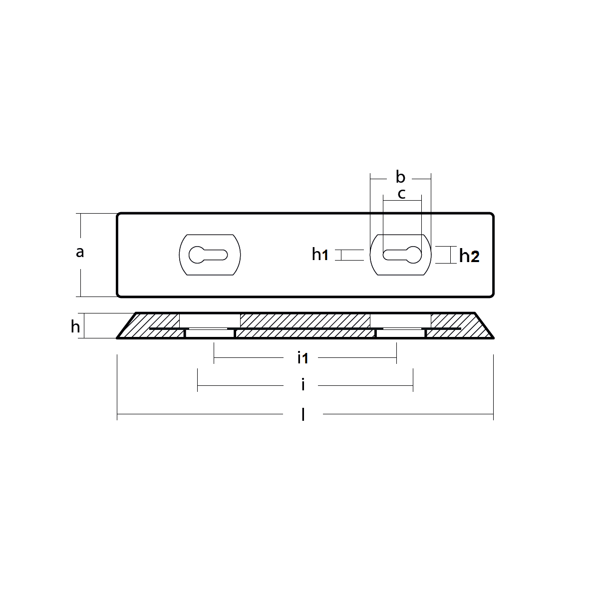 KIÇ AYNA VE GÖVDE TUTYASI SEALINE 450X100X12 ALÜMİNYUM TECNOSEAL