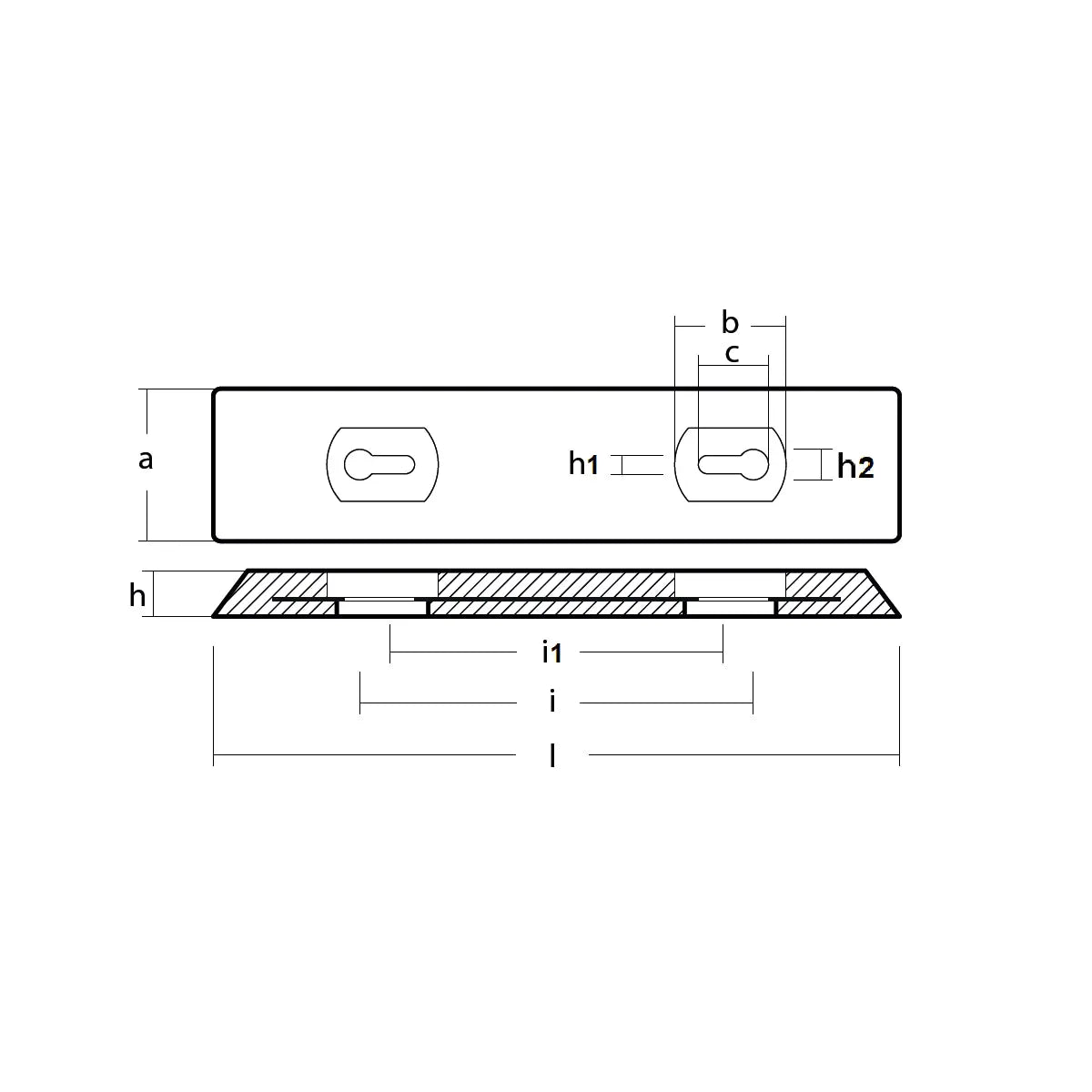 KIÇ AYNA VE GÖVDE TUTYASI SEALINE 450X100X12 ALÜMİNYUM TECNOSEAL