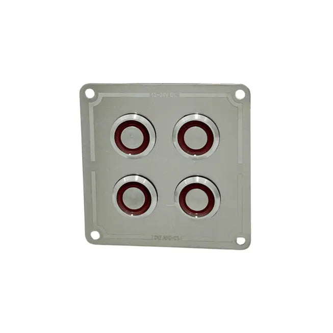 Krom 4'lü Switch Panel Sigortalı Kırmızı Işıklı Bfy